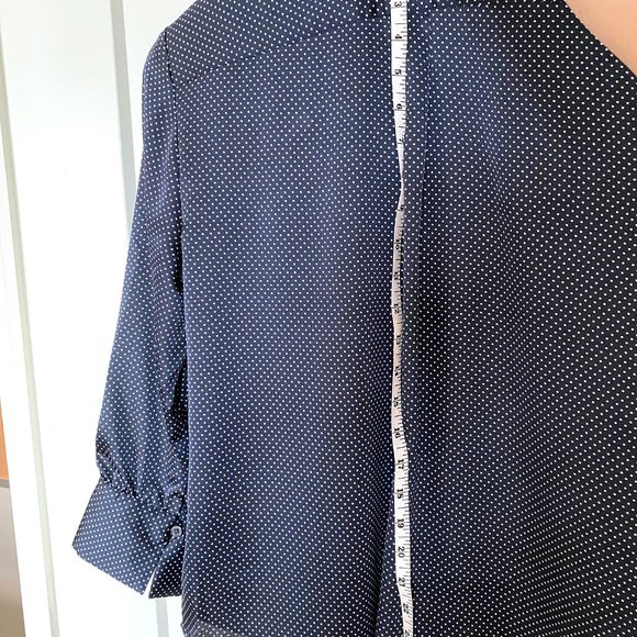 Banana Republic navy blue polka dot blouse - Picture 8 of 9